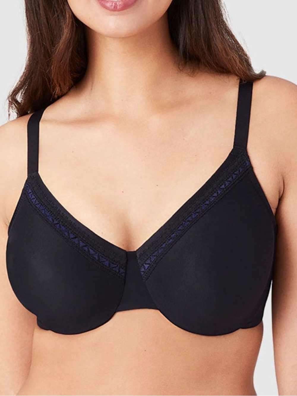 NWT Wacoal Perfect Primer Full Figure Underwire Bra 855213 Black 40D Full Cover